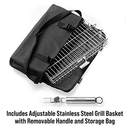 Adjustable Grill Basket With Removable Handle - Grill Baskets For Outdoor Grill Bbq Accessories .Grill Nets, Grilling Accessories. Grill Basket For Veggies, Grilling Baskets For Outdoor Grilling, Fish Grilling Rack For Grill, Fish Grill Basket Braize #TOP1