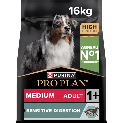 PURINA PRO PLAN | Sensitive Digestion | Croquettes complètes pour chien adulte de taille moyenne | Favorise un système digestif sain | Riche en Agneau | Sac | 3 Kg