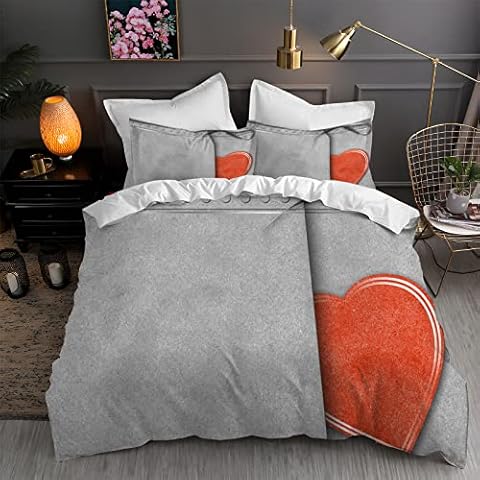 LLSZAHD Single Duvet Cover Set Valentine's Day Printing and Dyeing Duvet Cover Soft Four Seasons Bedding Quilt Cover 135x200cm with 1 Pillowcase 50x75cm , Personalized Gift, Valentine's Day present Cover