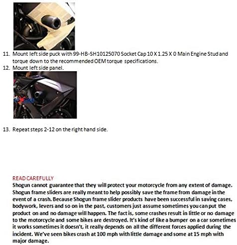 Miniatura 5 de Shogun Yamaha YZF-R6 R6 2003 2004 2005 YZF-R6S R6S 2006 2007 2008 2009 Kit de carreras de corte deslizante de marco negro - 750-6219 - Fabricado en