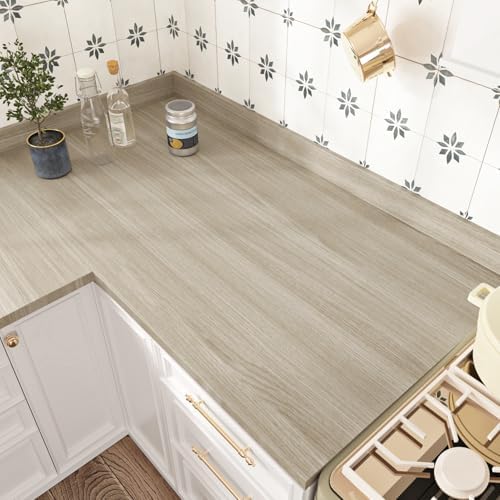 WESTICK Light Oak Wood Contact Paper Peel and Stick Countertop Beige ...