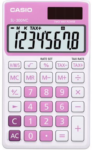 CASIO SL-300NC-PK - Calculadora básica, 9 x 70 x 118.5 mm, rosa