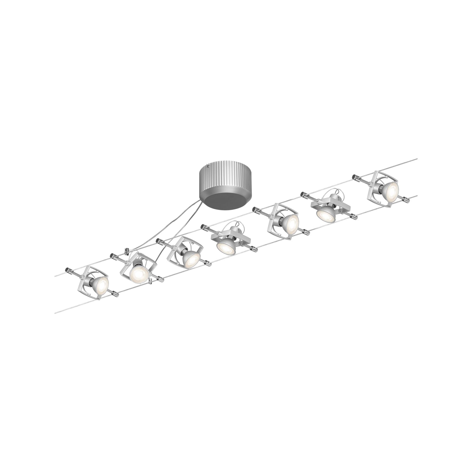 Paulmann 94152 Kit Système de Câbles Mac II 7x10W max, Système de Câbles Chrome Mat Métal GU5,3 sans Ampoules