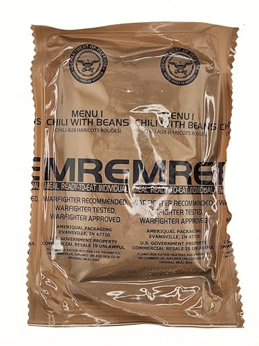 Genuine Military MRE - Menu 1 Chili With Beans with 2026 Inspection Date - MRE Meal Ready To Eat
