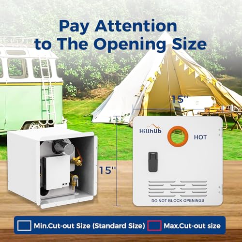 Image of Hillhub 15 x 15 Inches RV Tankless Water Heater White Door Kit (ONLY DOOR) | Electrolytic Plate, Electrostatic Powder Coating Technique External Access Panel for 4 /6 Gallons RV Tank Water Heater
