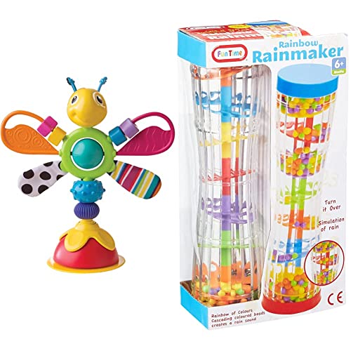 Lamaze Freddie The Firefly Table Top Baby Toy for Sensory Play, Suitable for Boys & Girls 6 Months+ & Funtime 55914 Rainbow Rainmaker Toy, 23cm