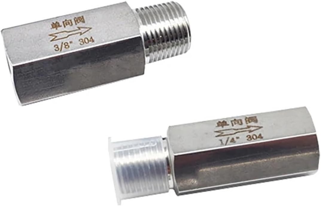 1/8" 1/4" 3/8" 1/2" 3/4" 1" Male to Female Thread Check Valve 304 Stainless Steel One Way Valve(1/4",Outside in and out)