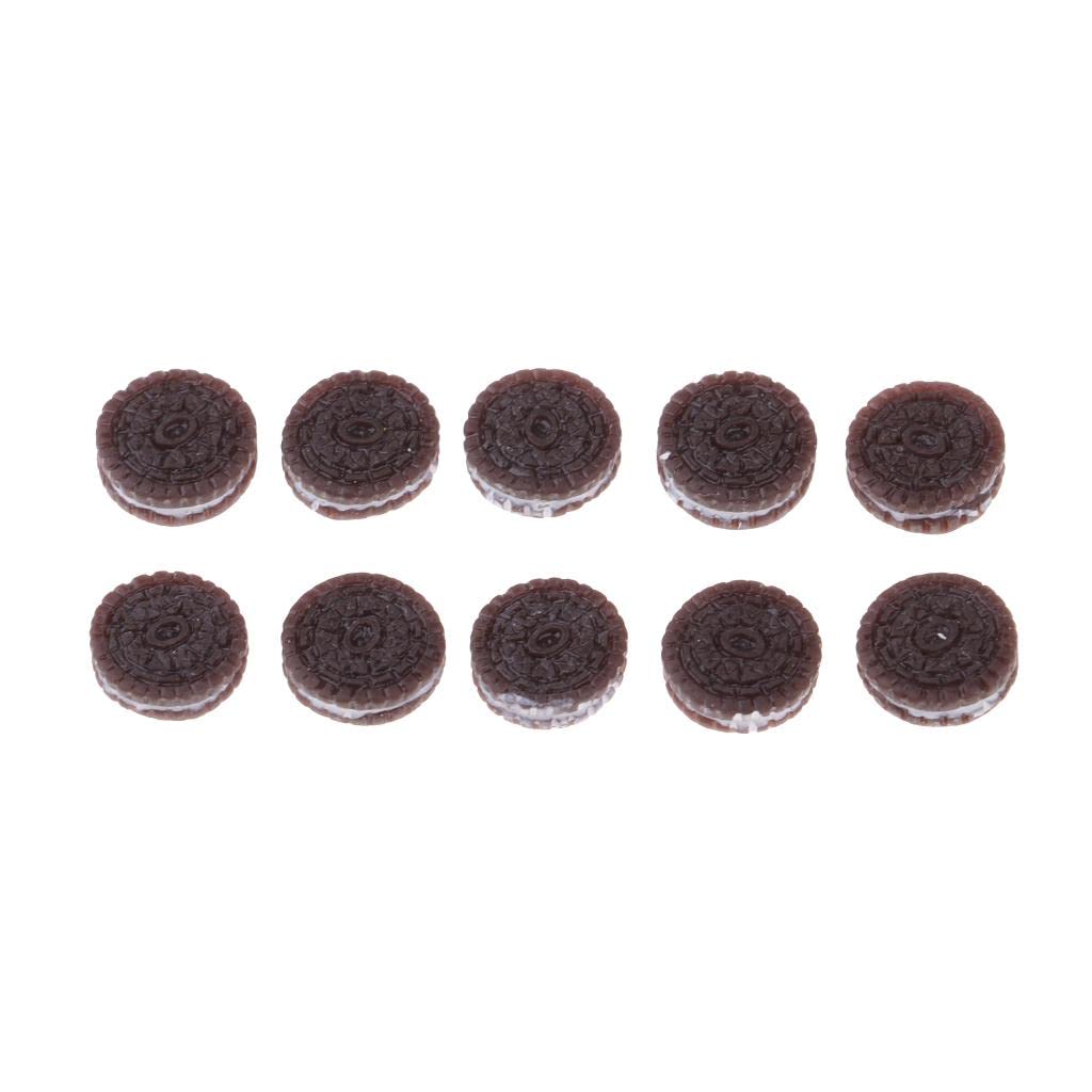 Lot 10pcs Dollhouse Food Chocolate Cookies Bakery Dollhouse Miture Food