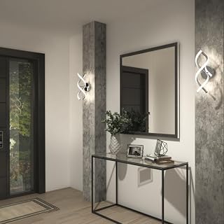 artika DNA 12W LED Modern Wall Sconce Light, Chrome Finish, Ideal for Bathroom, Living Room, Bedroom, Hallway - 850 Lumens, 3500 Kelvin, Made of Aluminum, No Bulb Required