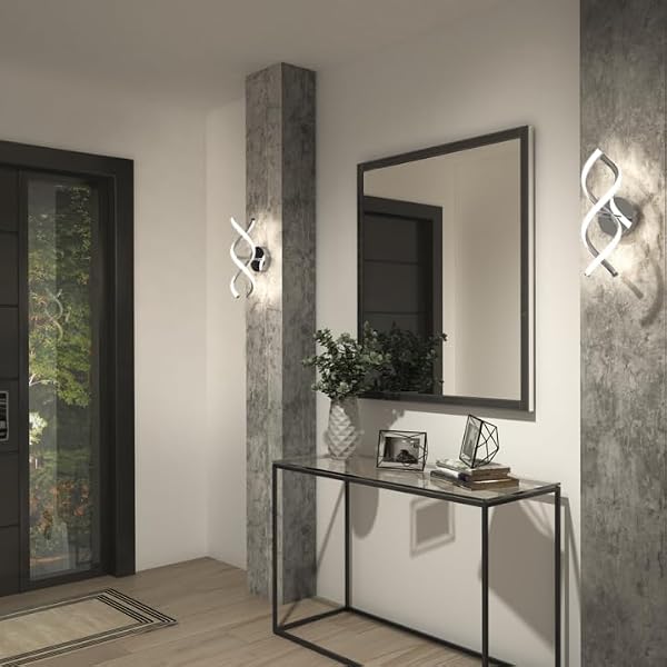 artika DNA 12W LED Modern Wall Sconce Light, Chrome Finish, Ideal for Bathroom, Living Room, Bedroom, Hallway - 850 Lumens, 3500 Kelvin, Made of Aluminum, No Bulb Required by artika - Used condition - US$56.74