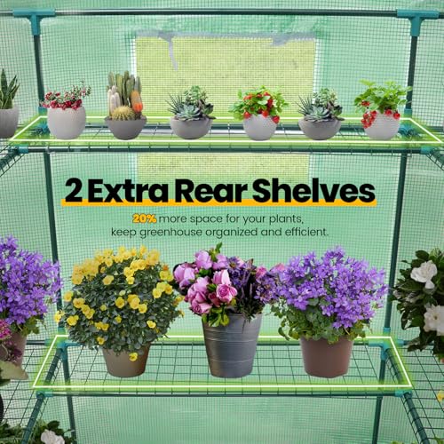 image for KING BIRD Premium Greenhouse for Outdoors, 56 x 56 x 77 Upgraded PE Co