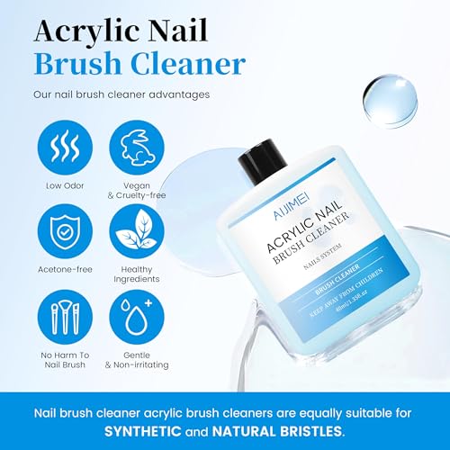 Image of 40ml Nail Brushs Cleaner Easy to Clean Brushes Professional Nail Brush Cleaner for Gel and Acrylic Nail Brush Cleaning or Home Nail Salons (1pcs)