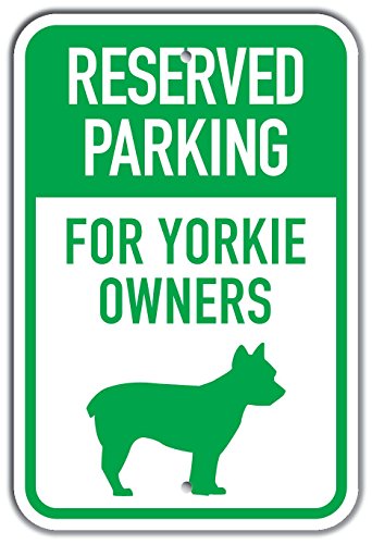 Plaque de stationnement Yorkie en métal, panneau de parking 30x45