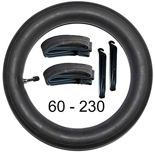 2 STK. Kinderwagen Schlauch 60 x 230 mit geraden Autoventil und Montagehebel Cover