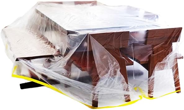 Ruibo Large Sofa Couch Cover for Furniture Protector Cover / Waterproof Plastic Drop Cloth / Clear Plastic Tarp for Painting,Moving and Long Term Storage, / 12 sq.ft,146lx106w