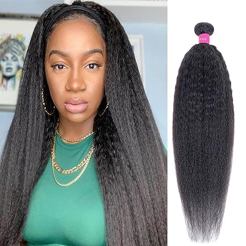 DAIMER Short Brazilian Yaki Straight Human Hair