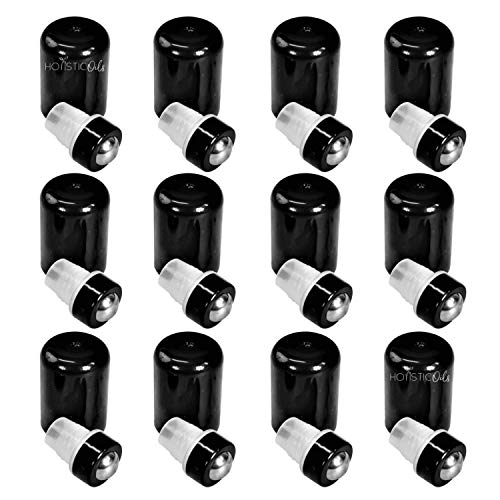 Roller Tops for Essential Oil Bottles – 6‑Pack Stainless Steel Rollers with Caps – Fits 5ml & 15ml Boston Round Bottles (Not 10ml DIY Bottles) – Instant Oil Roller Conversion