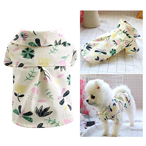 POPETPOP Dog Dhirts - Hawaiian Summer Flower Pattern Shirt - Cat Dog Clothes Thin Style Cooling Shir