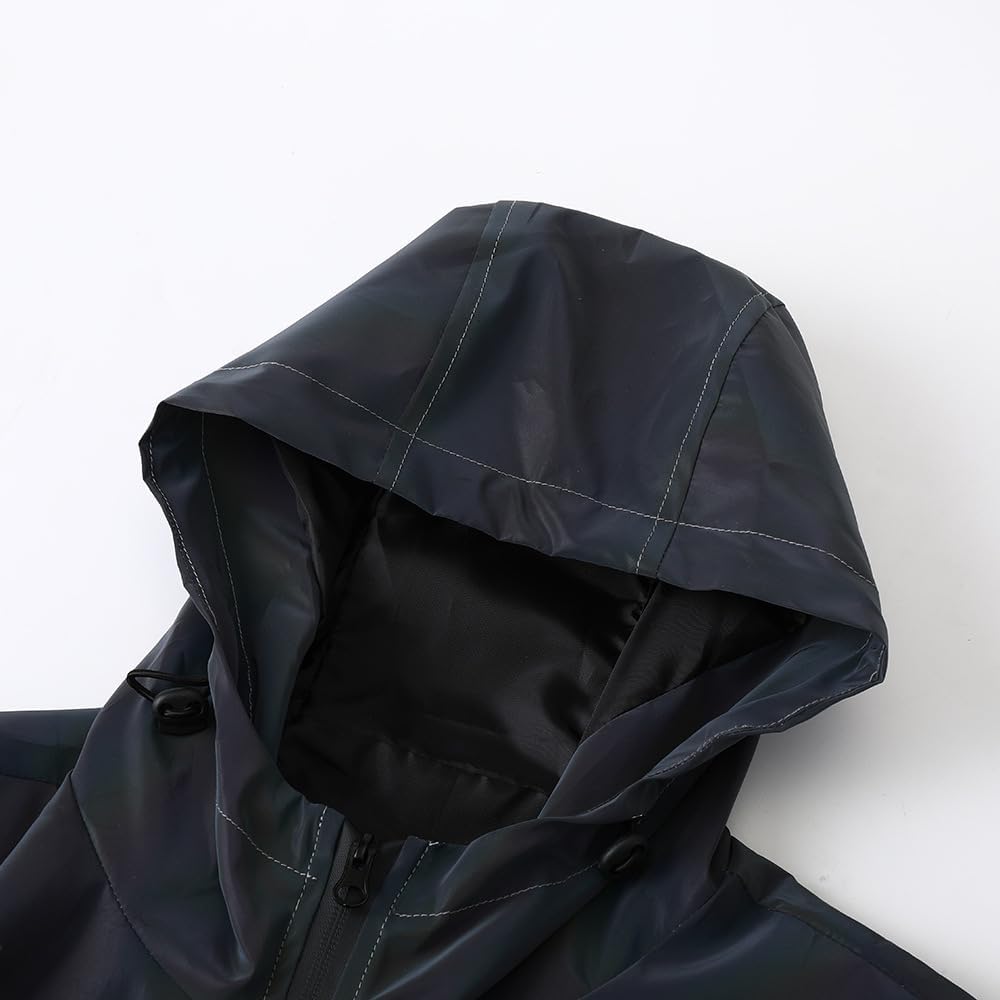 LZLRUN Rainbow Reflective Coat Fashion Hooded Windbreaker Rave Jacket for Men and Women - Image 6