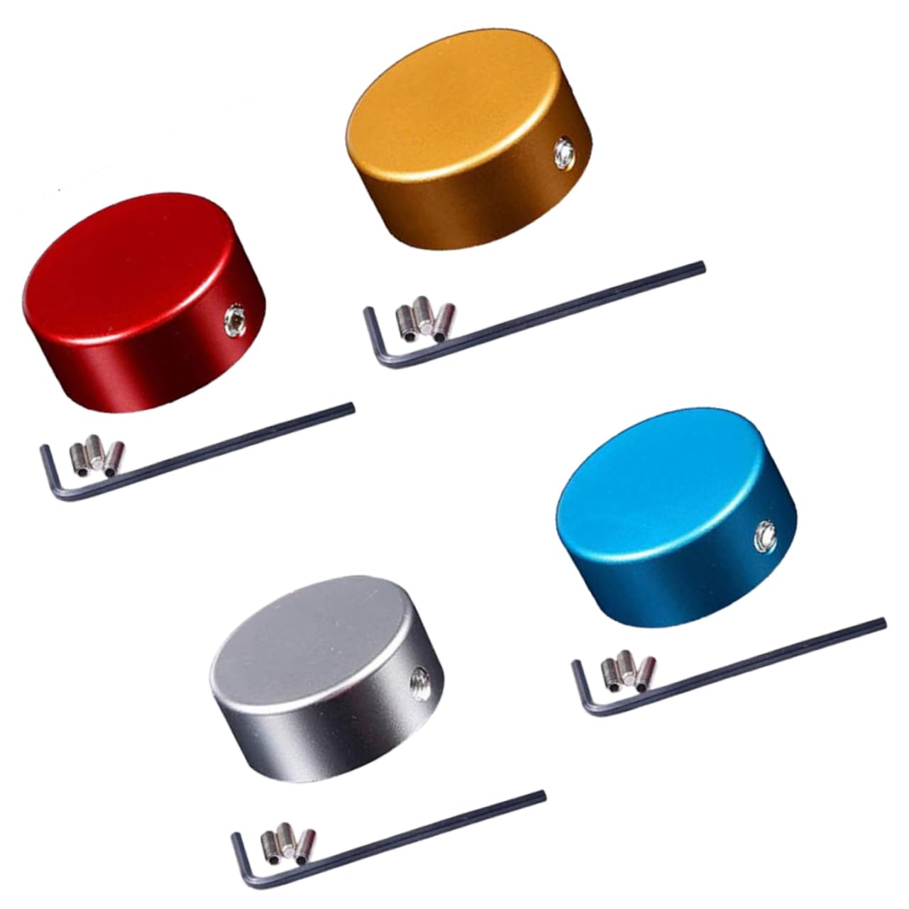 OFFSCH Guitar Effect Cap Pedal Caps Guitar Footswitch Topper Aluminum Alloy inside Rubber Mat Glossiness Extend Pedal Life