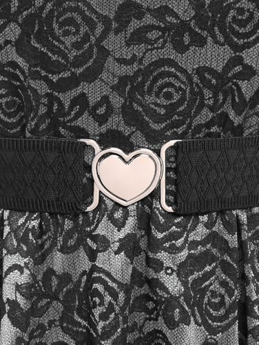 Image of Rosegal Women Plus Size Retro Lace Belt Party Cocktail Dress | 1950s Vintage Dress, Wedding Guest-Formal Bridesmaid Dress, Sleeveless Midi Dress, Retro Rockabilly Pinup Dress