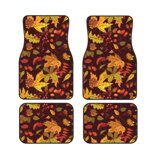 Alfombrillas de neopreno para coche con diseño de hojas de otoño y bayas juego de 4