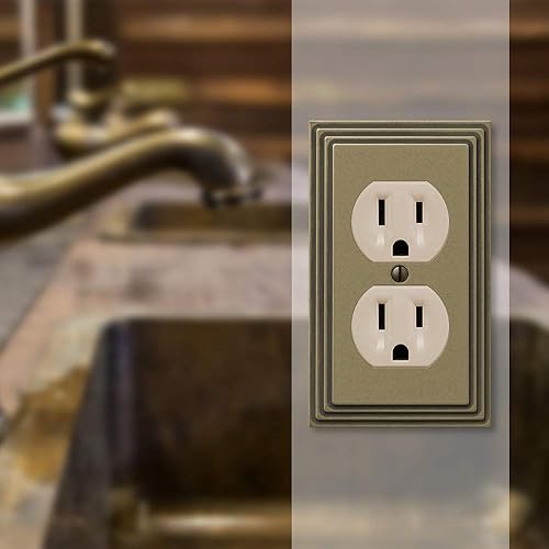 Vista 91 de Amerelle Steps - Placa de pared de metal fundido dúplex individual en níquel satinado