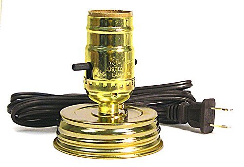 National Artcraft DIY Lamp Kit - Ready-to-Use, Cord and Socket - Make Any Mason Jar into an Instant Lamp