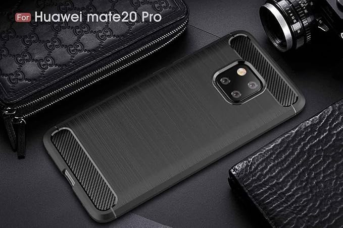 Image of Hybrid Carbon Fiber Back Case for Huawei Mate 20 Pro (Black)