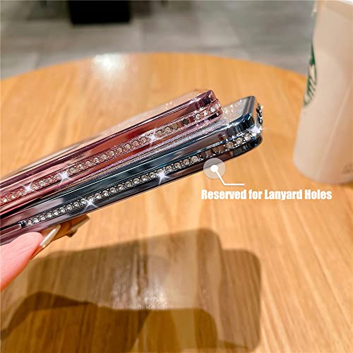 Coque antichoc iPhone 13 magnétique violette en strass luxe
