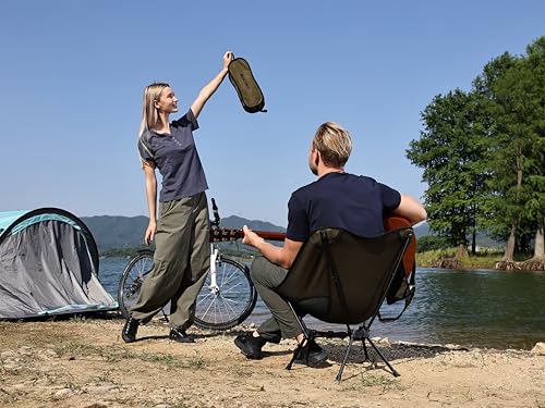 Image of MARCHWAY Lightweight Folding Camping Chair with Spring Lock, Stable Compact Portable for Outdoor Camp, Travel, Beach, Picnic, Festival, Hiking, Backpacking (Lowback Green)