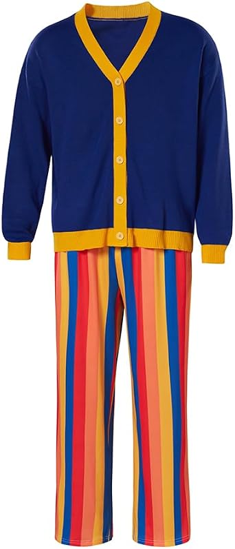 MyheroCos Adult Mens Rainbow Suit Halloween Costume Outfit