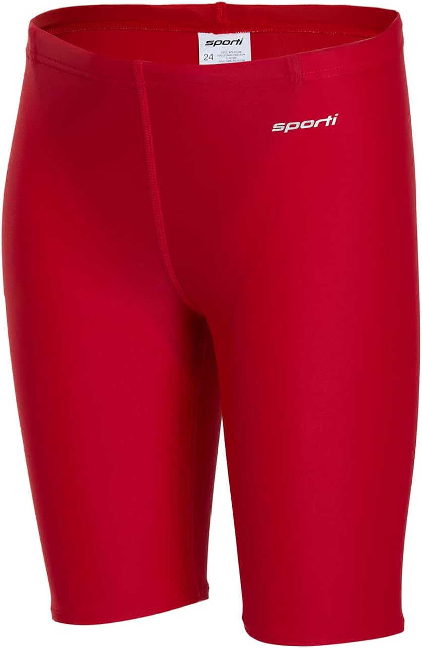 Sporti Boys' Swim Jammers - Youth Competitive Swim Racing Team Swimming Shorts Swimsuit Trunks Chlorine Resistant Quick Dry