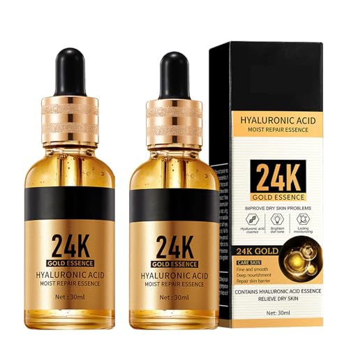 24K Gold Anti Aging Face Serum Moisturizer, Collagen Ampoule Lifting Serum, Aide à l'hydratation et à la fermeté de la peau, Anti-âge Anti-rides