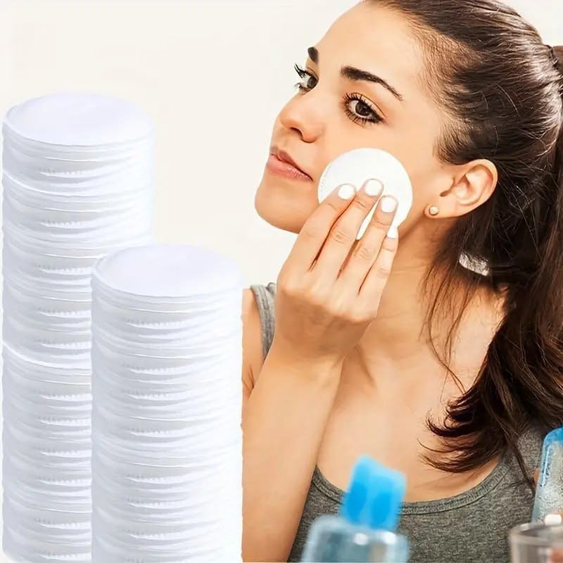 VIETNAM 100 PCS Cotton Puffs Nail Polish Wipes Remover Makeup Cleaner Facial Cleansing Pads for Women Travel Multipurpose-image-26