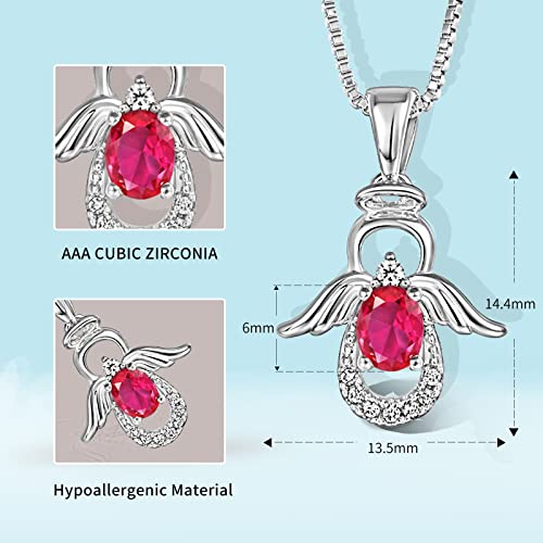 Ska Women Angel Pendant Necklace With Birthstone Zirconia,Women Jewelry Anniversary Birthday Gift For Wife Mom Girls Couple, Daily Wear Necklaces #TOP2