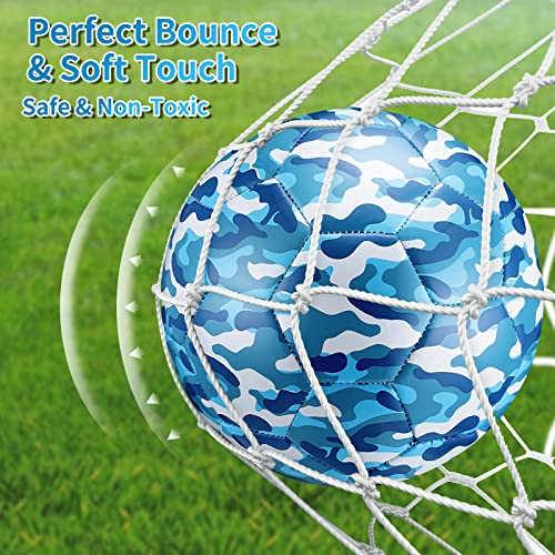 Libima Camouflage Soccer Ball Size 4 Cartoon Soccer With Pump For Kids Indoor Outdoor Sport Soccer Ball For Boys Girls Game Training Practice Soccer Players Gift (Camouflage Blue) #TOP4