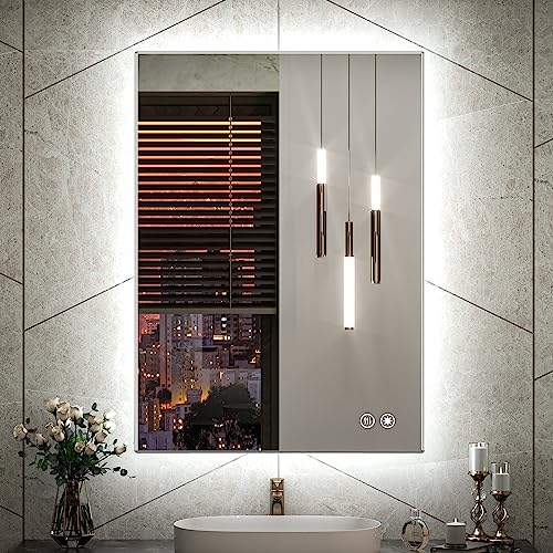 Tokeshimi 24 X 36 Inch Backlit Led Mirror Bathroom For Vanity, Anti Fog Bathroom Mirror With Lights, Wall Modern Bathroom Mirror With Switch, Dimmable(Horizontal/Vertical) #TOP23