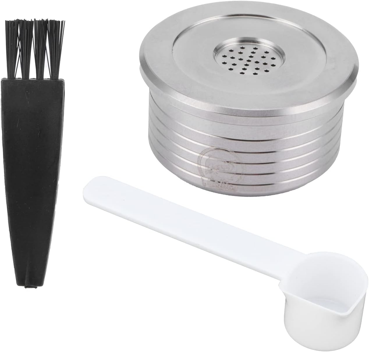 Reusable Coffee Capsule, Stainless Steel Coffee Pod Refillable Capsules, with Spoon Brush Fit for DELTA Q NDIQ7323 Coffee Maker Machine