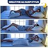Side Sleeper Pillows for Neck & Shoulder Comfort - Curved Crescent Design, Adjustable Shredded Memory Foam, Cooling & Soft Cover, Extra Fill Included, Queen Size
