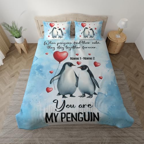 Camelliaa Shop Personalized Gift for Couple Bedding Set, Gift for Couple Bedding Set, Valentine's Day Gift for Couple (Style 2)