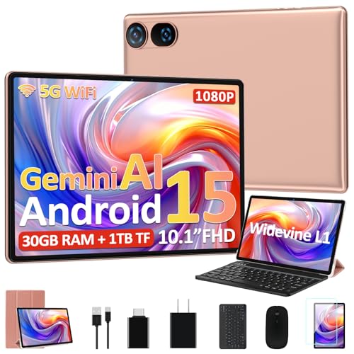 DMOAO �^�u���b�g 2026 Android 15 �^�u���b�g Gemini AI���� 10.1�C���` FHD �f�B�X�v���C 30GB RAM 64GB ROM /1TB TF 6000mAh �o�b�e���[ Octa-Core 2.0GHz Widevi