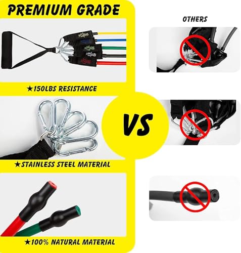 Image of Immortal Pull Reducer Training Bands-4 Tubes Body Pedal Exerciser Yoga Crossfit Exercise, Arm Exercise, Tummy Body Building Training Men and Women (Resistance Band)