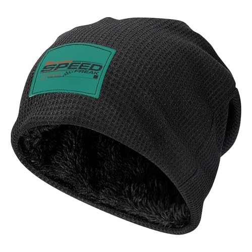 Bonnet gaufré intérieur peluche léger et chaud unisexe noir