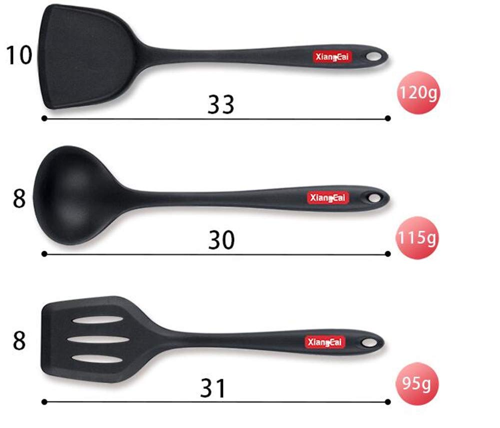 Set Utensili Da Cucina 14 Pezzi - Manico In Legno, Teste In Silicone, Resistente Al Calore, Antiaderente