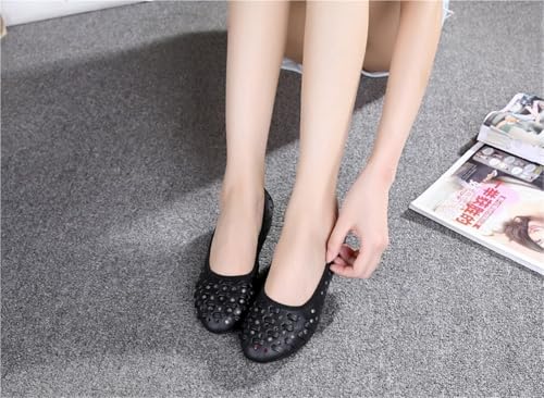 Hollow Out Classic Round Toe Loafers for Women Breathable Soft Sole Slip On Nurse Walking Shoes Ladies Orthotic Low Top Light Weight Anti-Slip Walking Shoes2