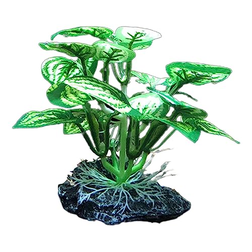 Ximan Falsas de acuario | Decoración artificial para peces,Decoración de simulación Hoja de jardinería de cerámica de peces artificiales