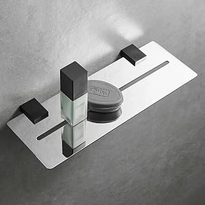 BAHELS Shower Caddy Chrome Brass Bathroom Shelving Shower Holder Rack Wall Mounted Bathroom Storage Shelf Cosmetic Shelf Bathroom