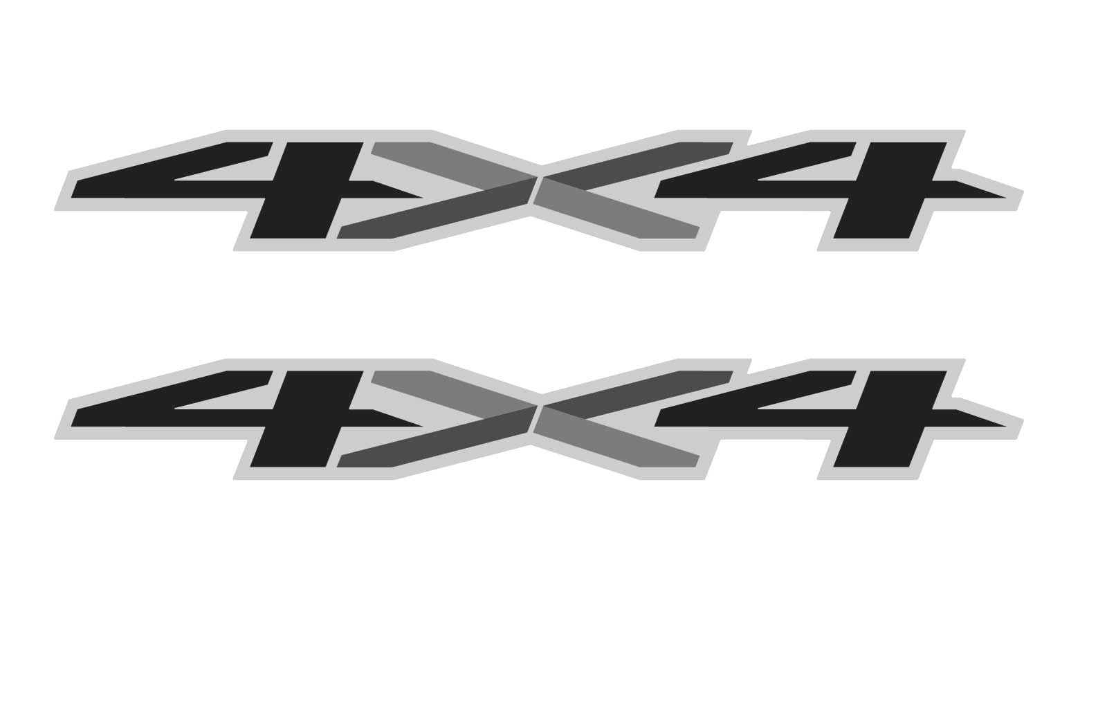 Chevy Silverado Black/Silver 4X4 Bed Side Decals 2019-2026 Set of 2 GM Licensed