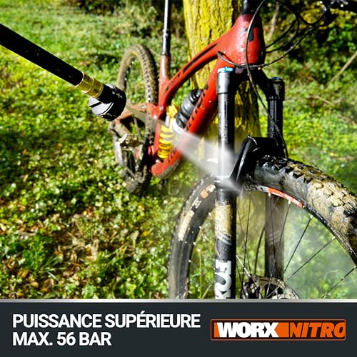 WORX WG633E Hydroshot Accu-hogedrukreiniger 20 V - 56 bar max. druk - multifunctioneel voor reiniging en irrigatie - krachtige borstelloze motor - 5-in-1 drukmondstuk - incl. 4 Ah accu & oplader - Afbeelding 6